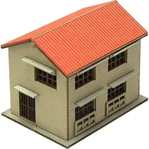 Advance Z Gauge Two-Story House Red Roof Model Kit