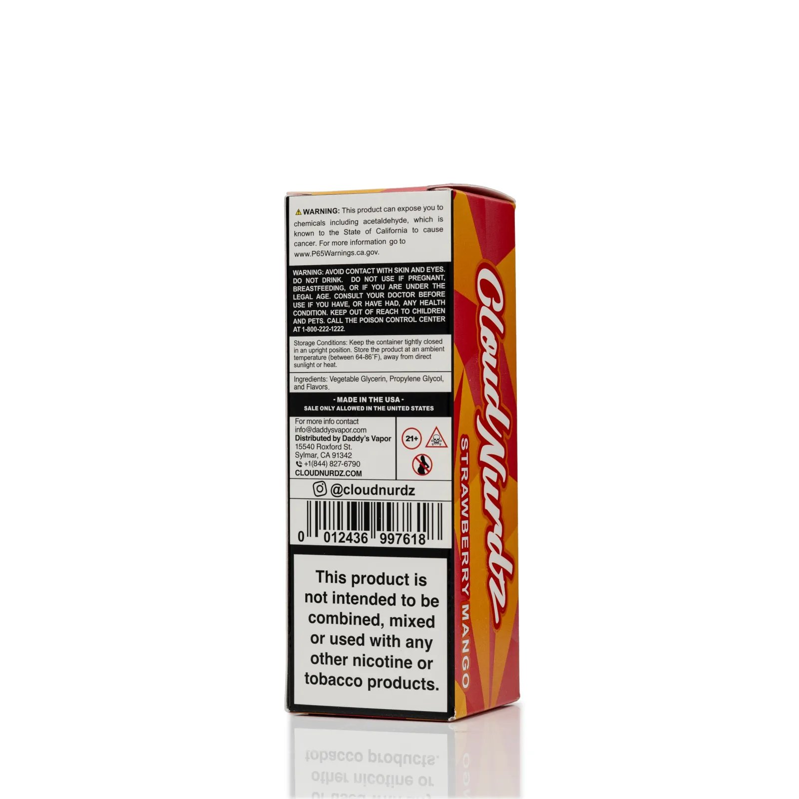 Cloud Nurdz E-Liquid - Strawberry Mango - 100ml - Image 2