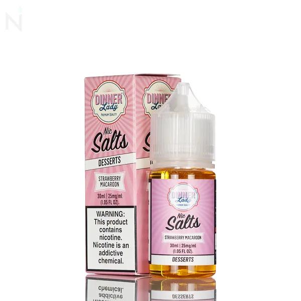 Dinner Lady Salt – Strawberry Macaroon – 30ml