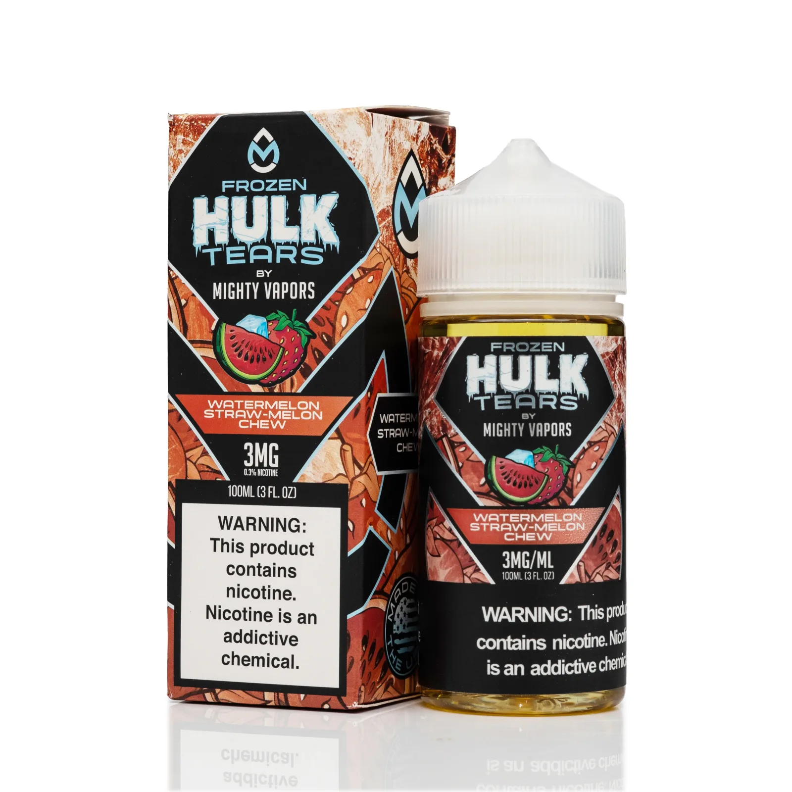 Hulk Tears E-Liquid Frozen Watermelon Straw-Melon Chew - 100ml - Image 2