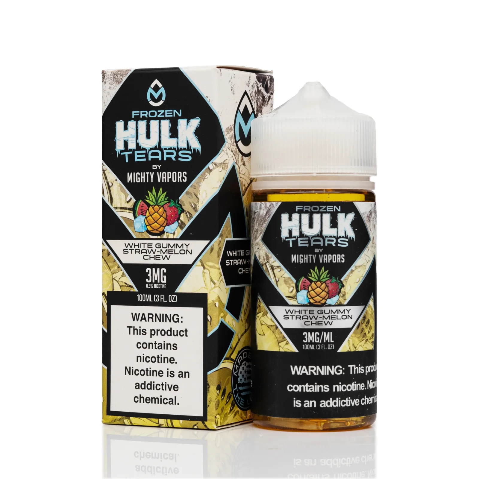 Hulk Tears E-Liquid - Frozen White Gummy Straw-Melon Chew - 100ml - Image 2