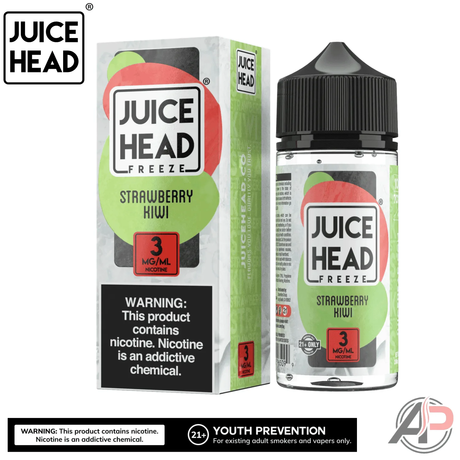 Juice Head Strawberry Kiwi Freeze E-Liquid 100mL - Image 2