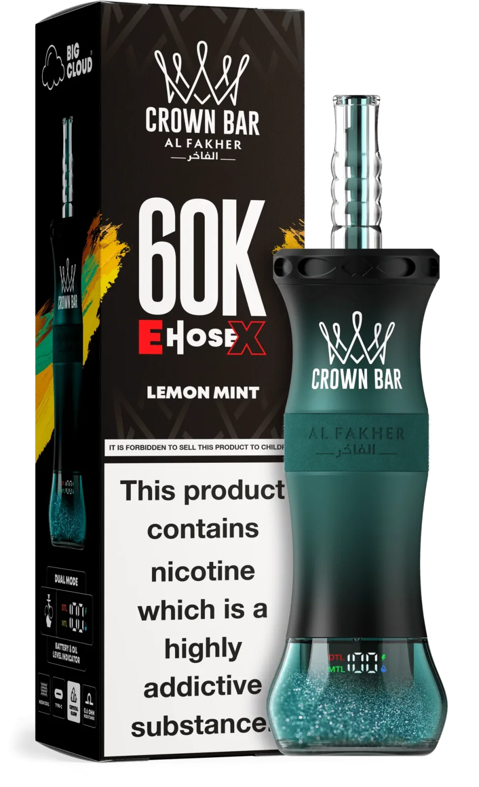Lemon Mint Al Fakher Crown Bar E Hose X 60k