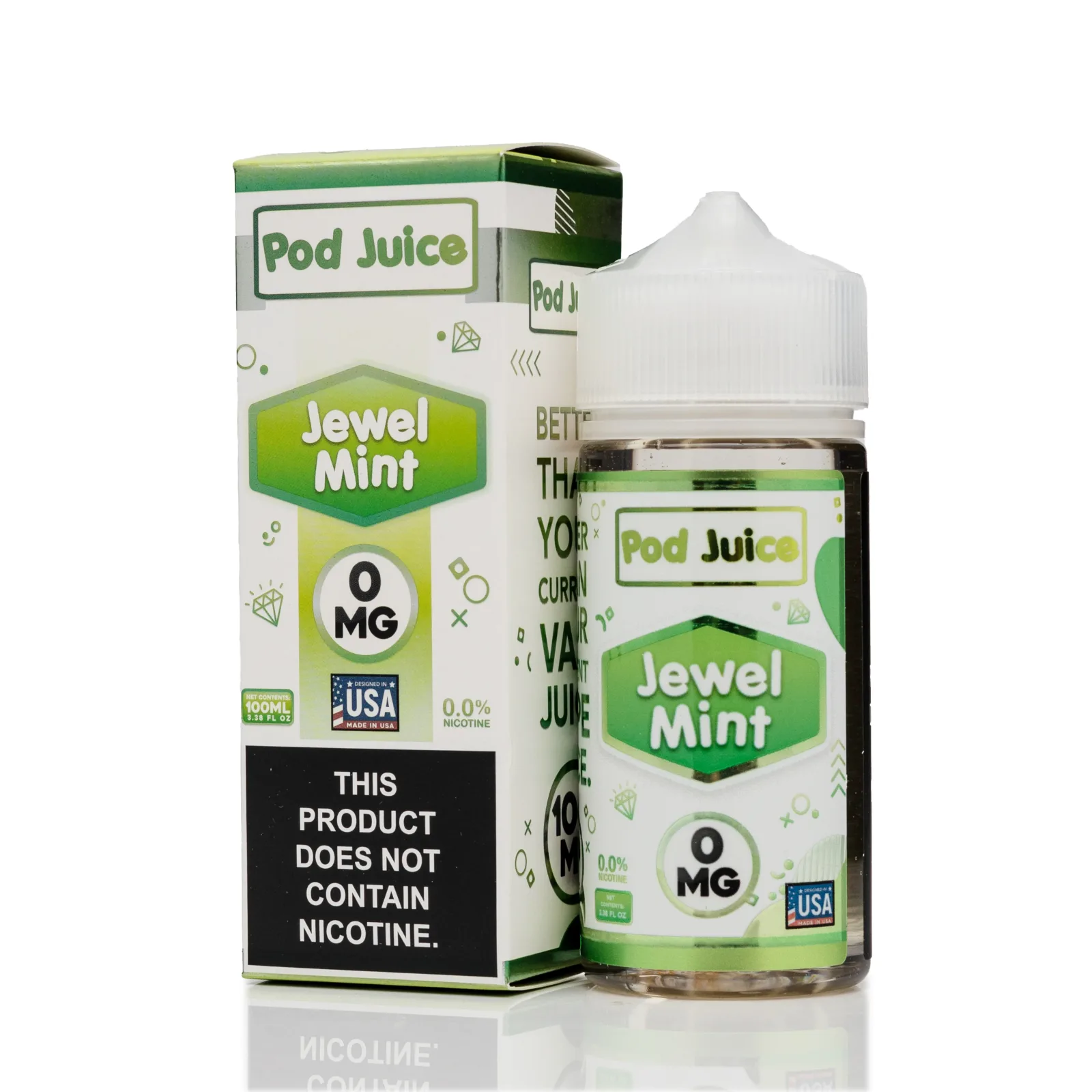 Pod Juice - Jewel Mint - No Nicotine Vape Juice - 100ml - Image 2