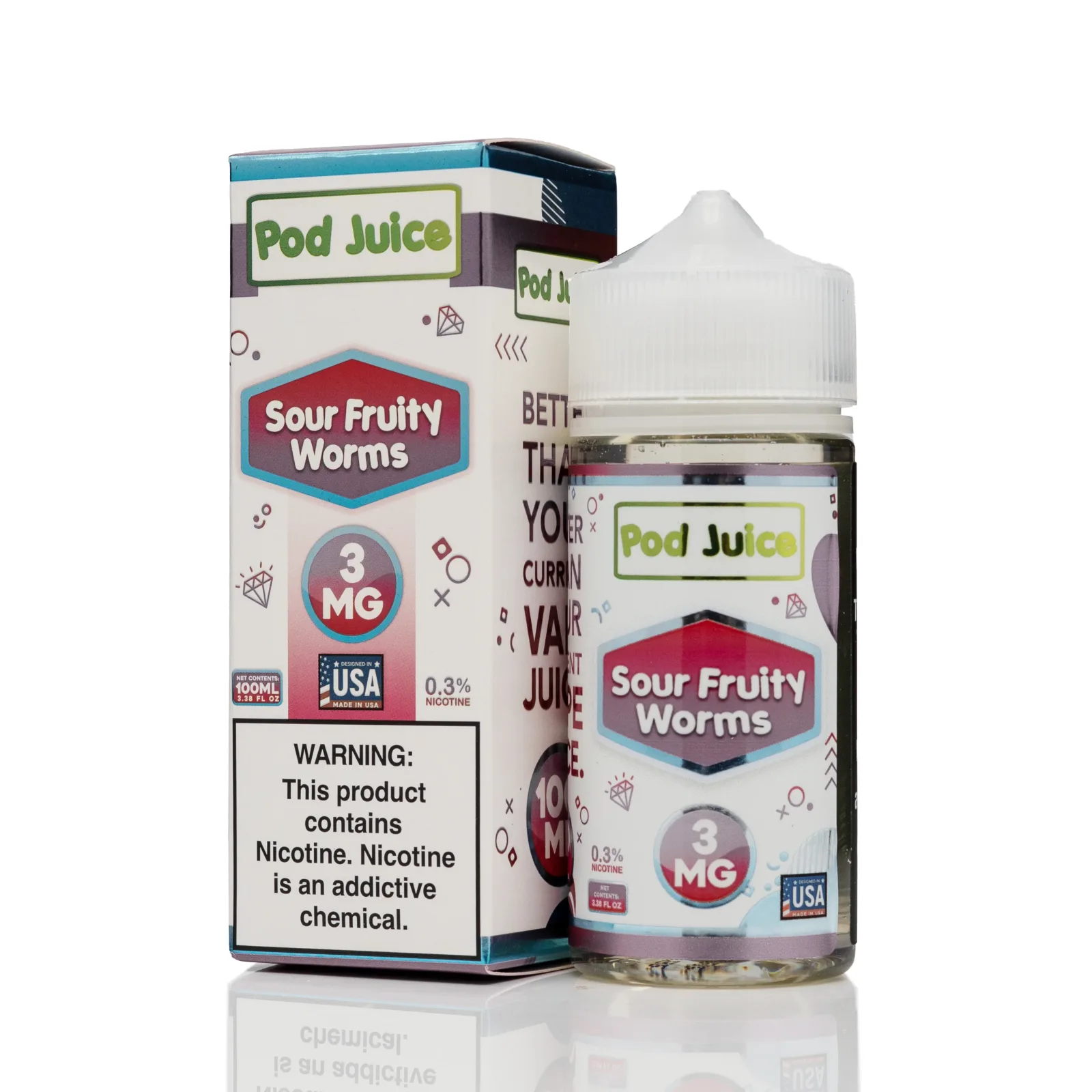 Pod Juice - Sour Fruity Worms - 100ml - Image 2