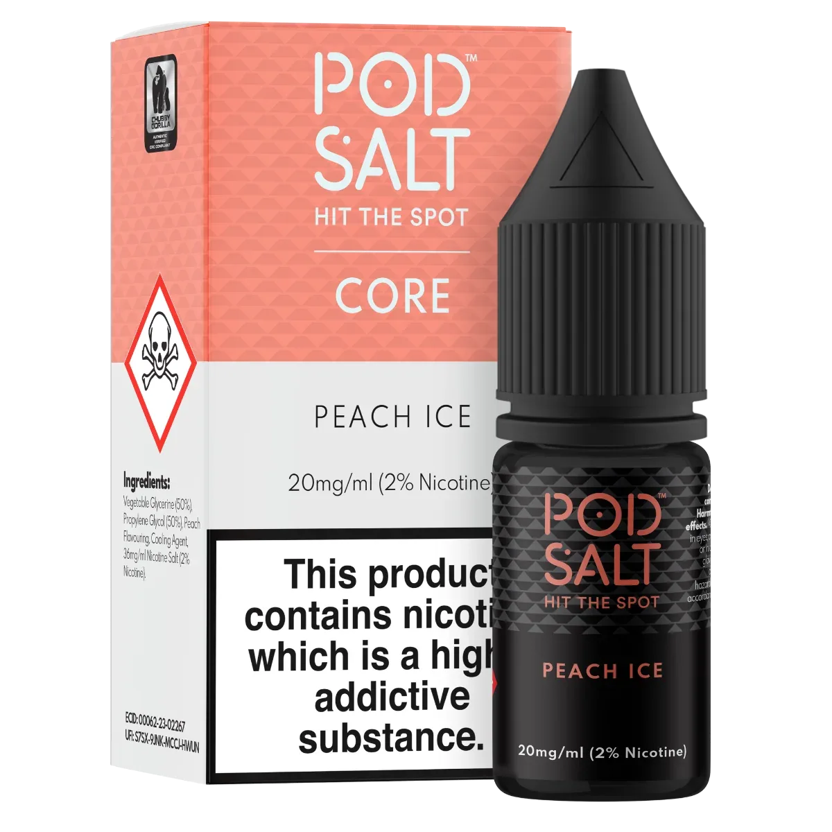Pod Salt Core Peach Ice 10ml Nicotine Salt E-Liquid