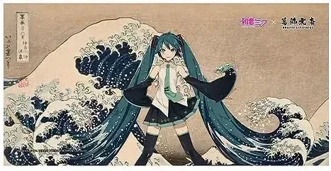Presence Hokusai Hatsune Miku Bath Towel Polyester 23.6x47.2in