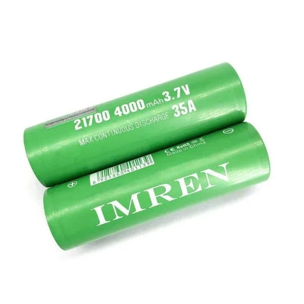 Imren 21700 4000mAh 35A 3.7v Green Battery 2-Pack