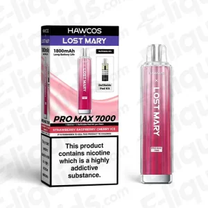 HAWCOS x Lost Mary Pro Max 7000 Strawberry Raspberry Cherry Ice Prefilled Pod Kit