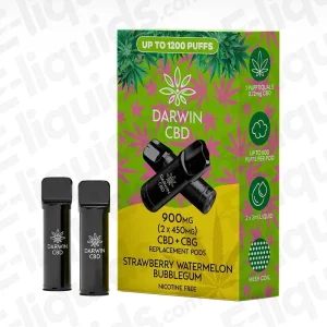 Darwin CBD+CBG 900mg Strawberry Watermelon Bubblegum (2 x 450mg) Prefilled Pod