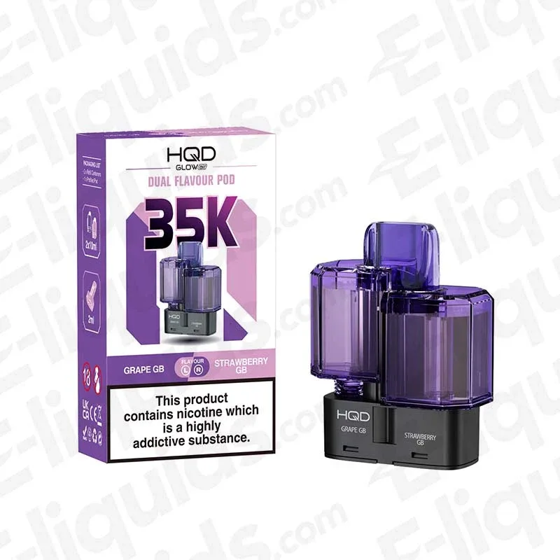 HQD Glow Air 35K Grape GB-Strawberry GB Prefilled Pod