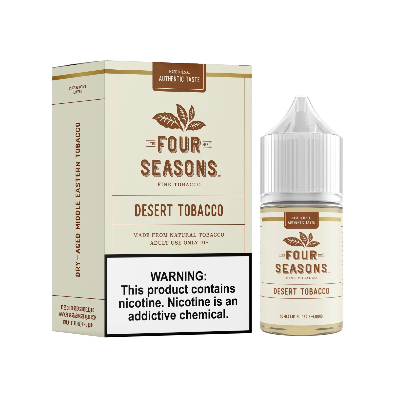 Desert Tobacco by Four Seasons Free Base 30ML