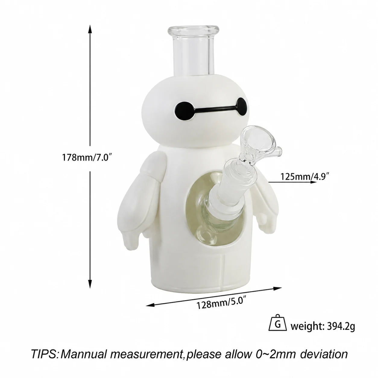 Non branded Water Pipe H664 7" Baymax
