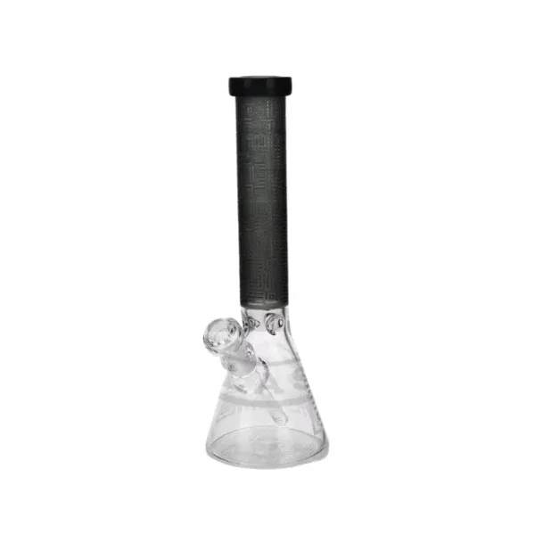Sandblasted Square Glass Beaker Bong 15″ - Image 2