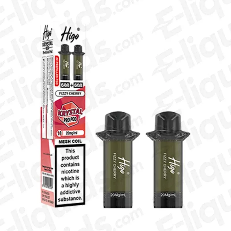 Higo Krystal Pro 600 Fizzy Cherry Prefilled Pods 2 Pack