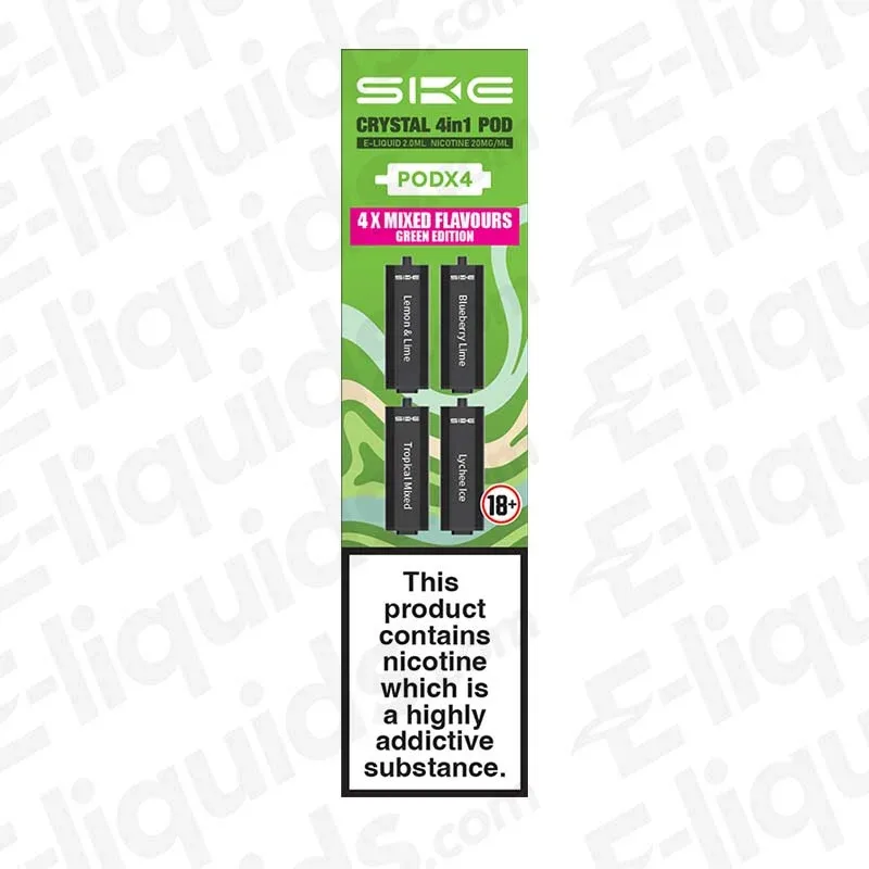 SKE Crystal 2400 4-in-1 Green Edition Mixed Flavour Prefilled Pod