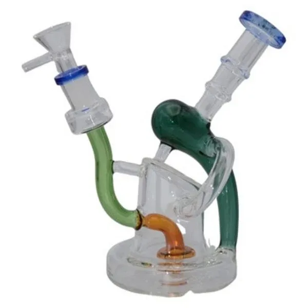 7" Recycler Multi Color Glass Water Pipe