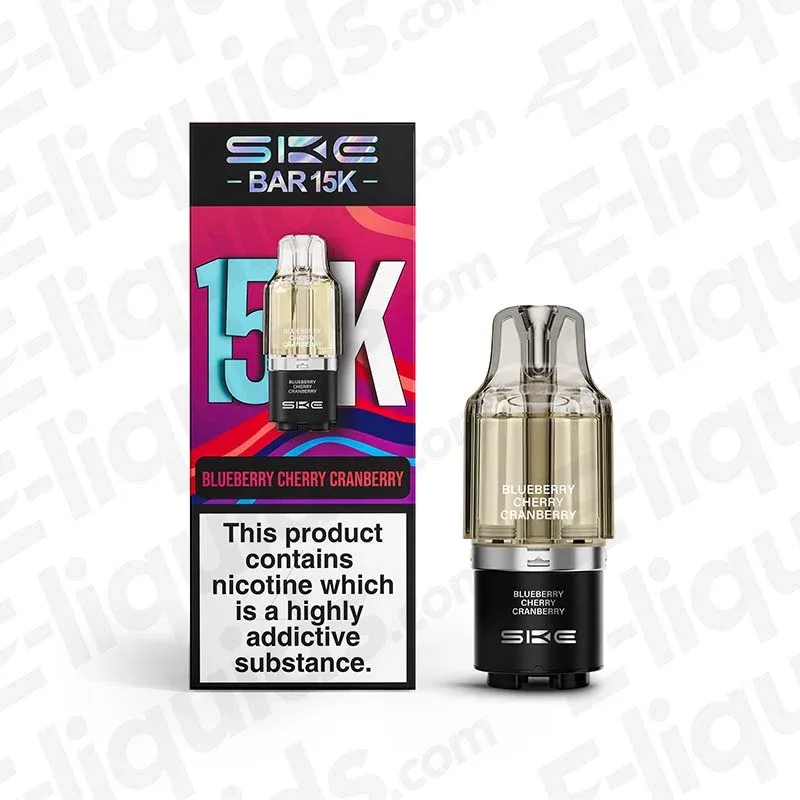 SKE Bar 15K Blueberry Cherry Cranberry Prefilled Pods