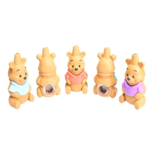 Non branded (Hand Pipe)(5-Pack) SHP36 Brown Bear Silicone Hand Pipe (SAS)