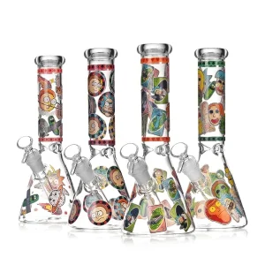 11.5" Decal Daze Glow N Dark Glass Water Pipe