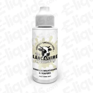 The Lancashire Creamery Vanilla Milkshake and Wafers 100ml Shortfill Vape Juice