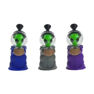 Non branded (Water Pipe) F42 6.7" Alien Silicone Bubbler with Glass Helmet
