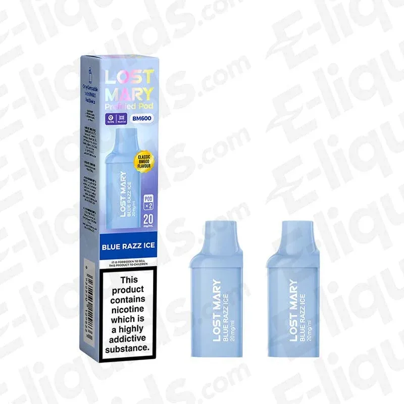 Lost Mary BM600 Blue Razz Ice Prefilled Pods 2 Pack
