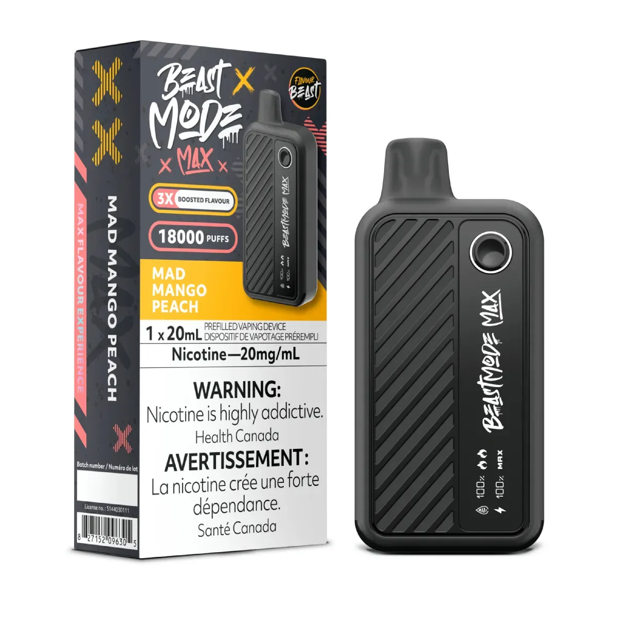 Flavour Beast Beast Mode Max 18K Disposable Mad Mango Peach