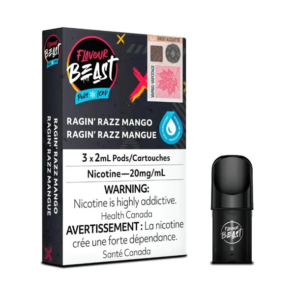 Flavour Beast Pods (STLTH) Ragin’ Razz Mango Iced