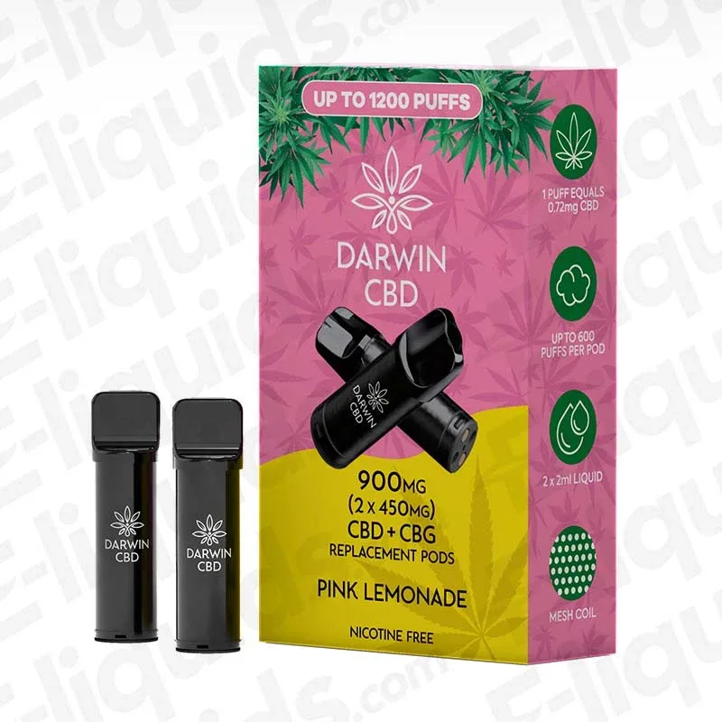 Darwin CBD+CBG 900mg Pink Lemonade (2 x 450mg) Prefilled Pod