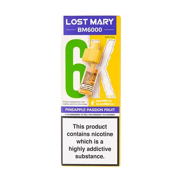 Pineapple Passionfruit BM6000 Prefilled Pod + Refill by Lost Mary
