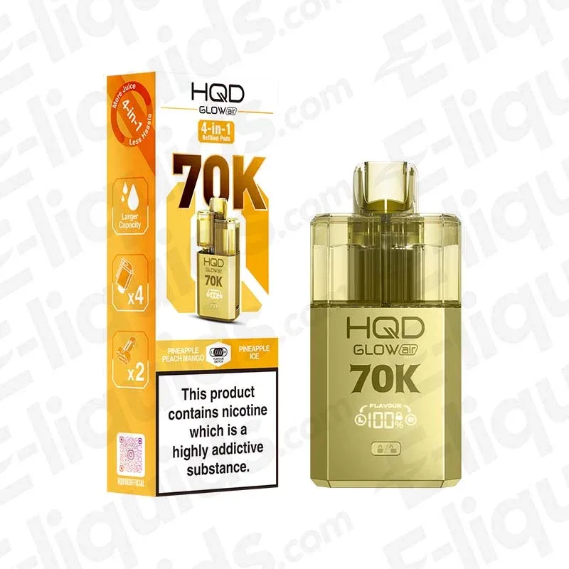 HQD Glow Air 70K Pineapple Peach Mango-Pineapple Ice Prefilled Pod Kit