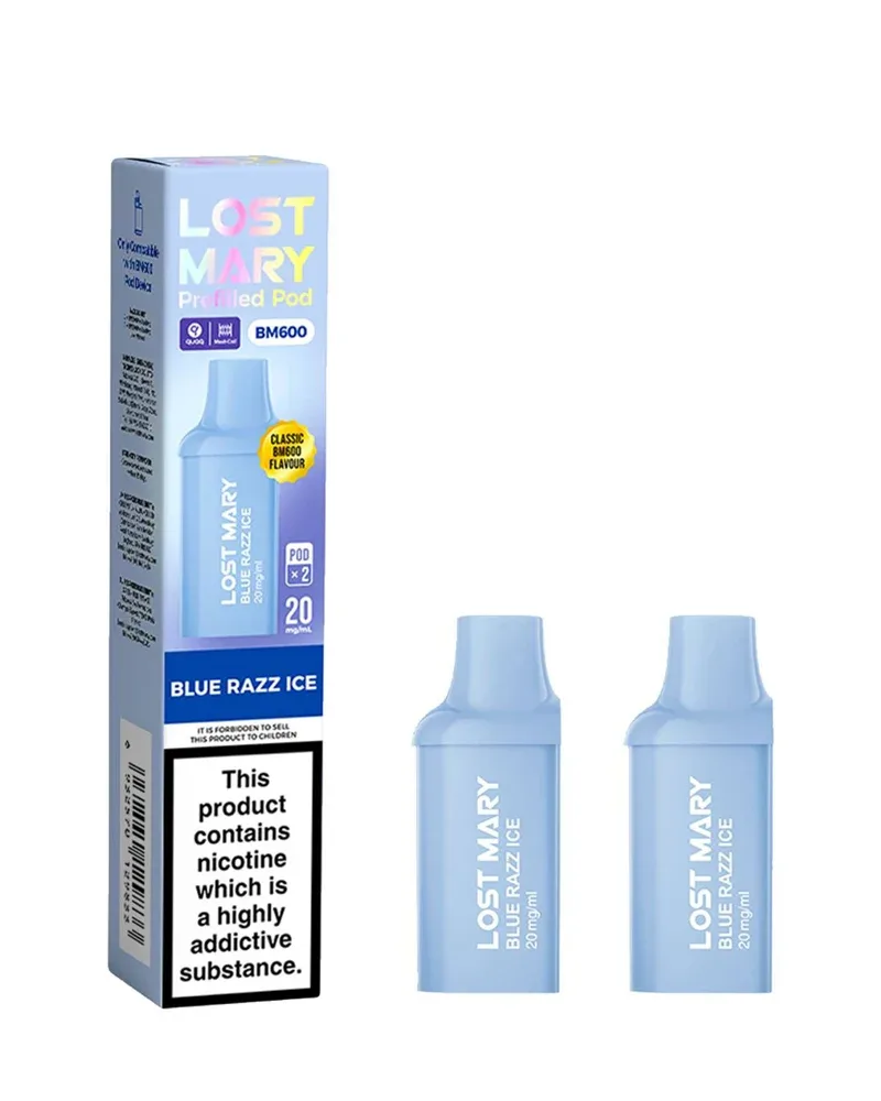 Blue Razz Ice Lost Mary BM600 Pods (x2)