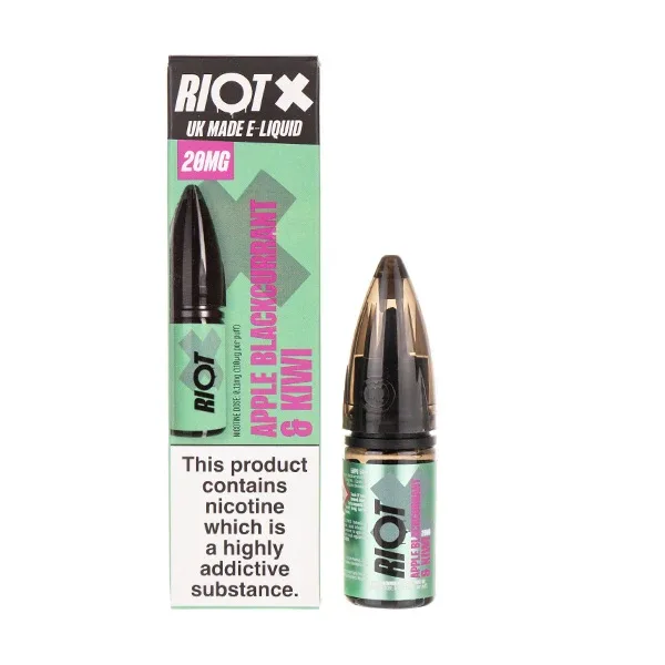Apple Blackcurrant & Kiwi Nic Salt E-Liquid by Riot X