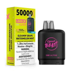 Level X Flavour Beast G2 Ultra Gleamin’ Grape Watermelon Mint Iced (6/box)