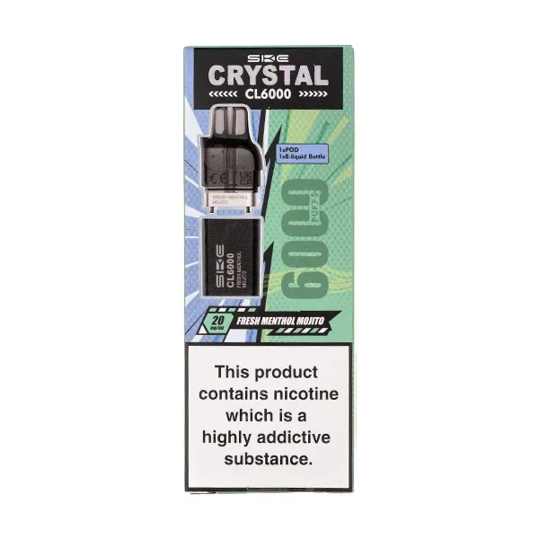 Fresh Menthol Mojito Crystal CL6000 Prefilled Pod + Refill by SKE