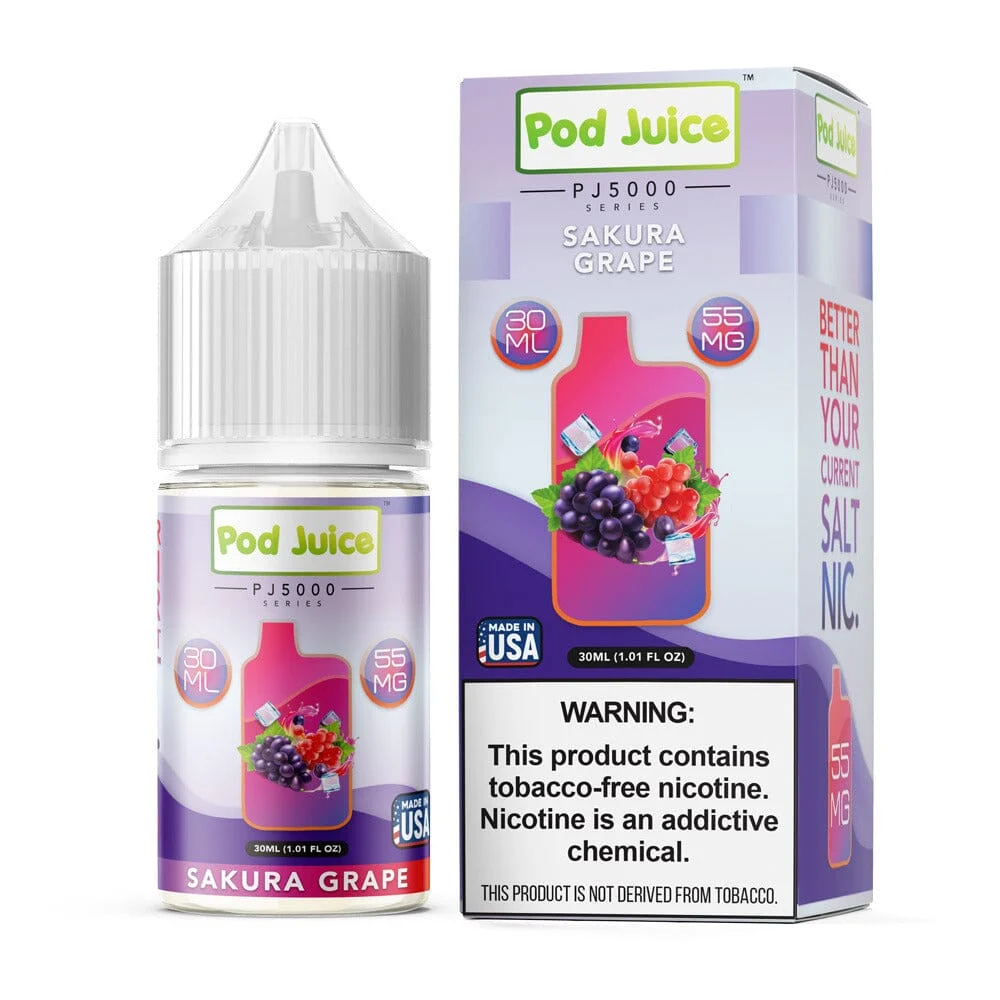 Sakura Grape Ice by Pod Juice TFN PJ5000 Salt Series E-Liquid 30mL (Salt Nic)
