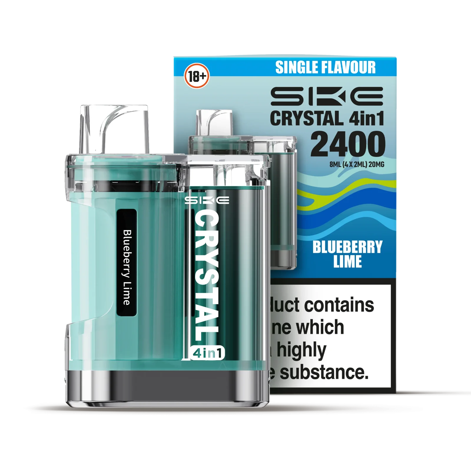 SKE Crystal 2400 4-in-1 Single Blueberry Lime Prefilled Pod Clearance