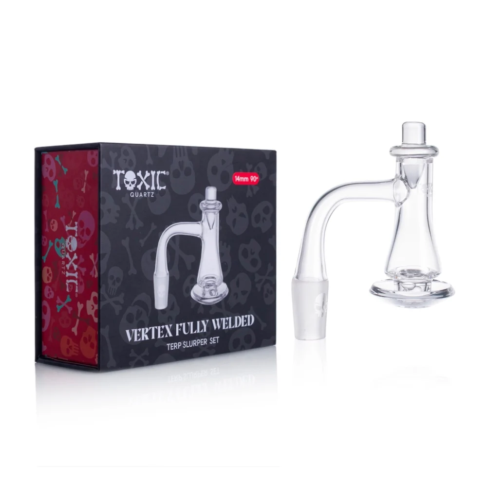 MKGlass TXQB5 Toxic Quartz 14MM 90° Vertex Fully Welded Terp Slurper Set