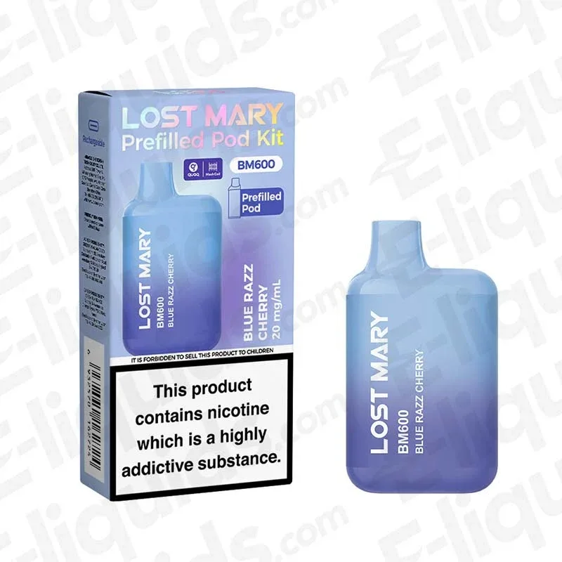 Lost Mary BM600 Blue Razz Cherry Prefilled Pod Kit