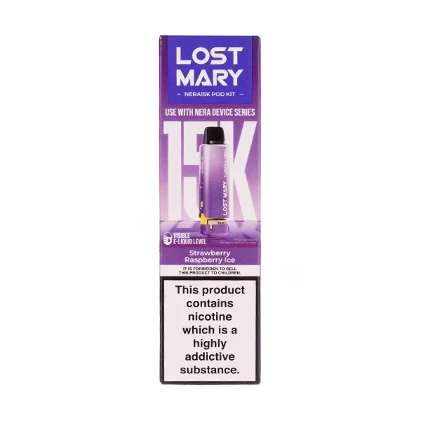 Strawberry Raspberry Ice Nera 15k Prefilled Pod + Refill by Lost Mary