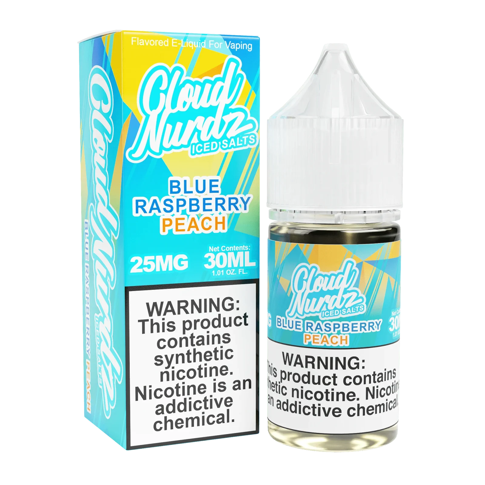 ICED Blue Raspberry Peach SALT - Cloud Nurdz - 30mL
