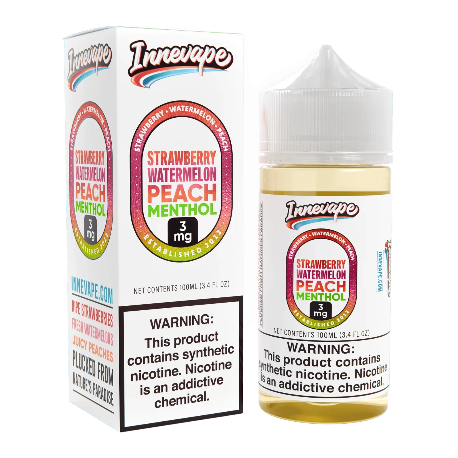 Strawberry Watermelon Peach Menthol - Innevape E-Liquids - 100mL