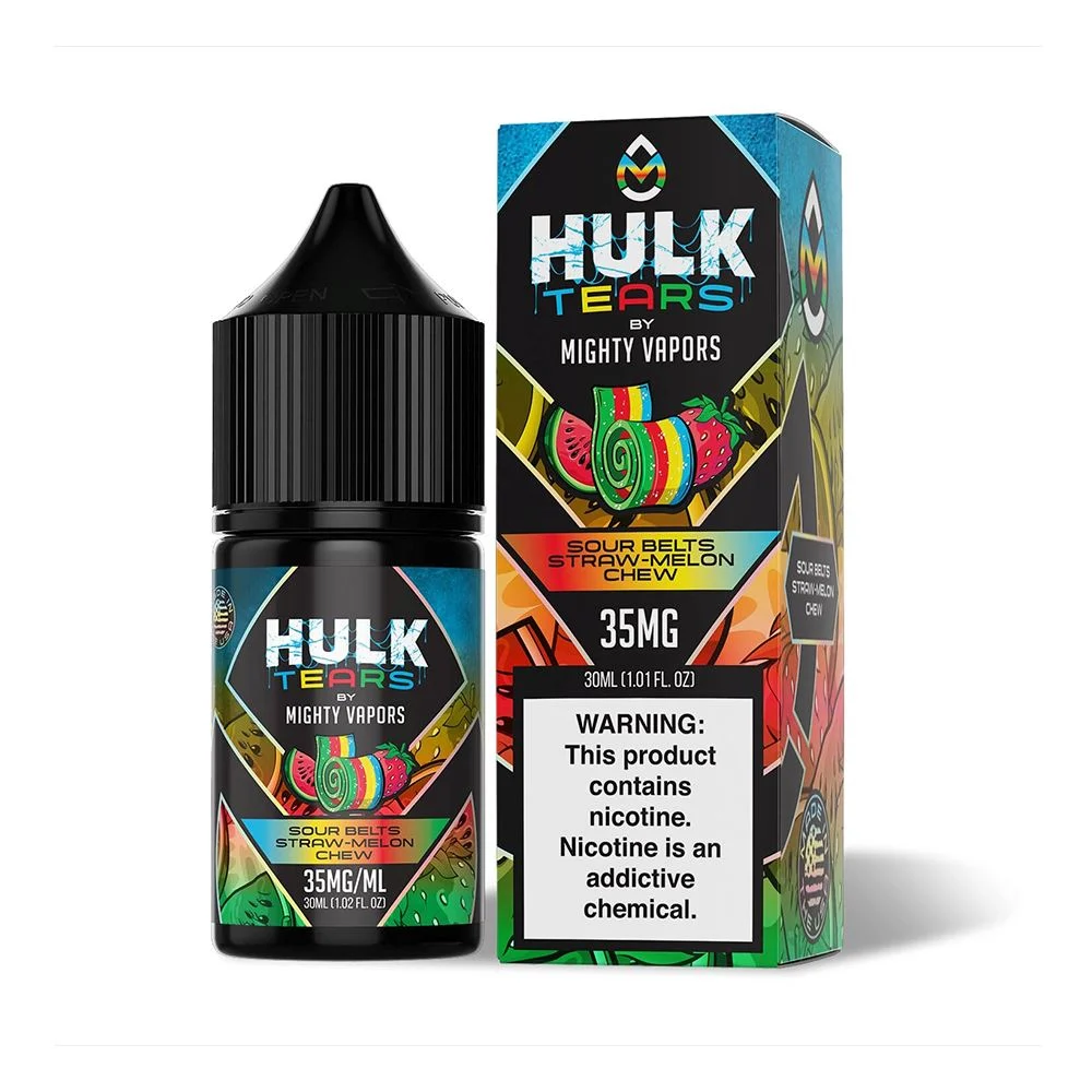 Sour Belts Straw-Melon Chew | Mighty Vapors Hulk Tears Salts | 30mL