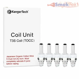 Kanger T3s TOCC Replacement Coil Head — Japanese Organic Cotton (5-Pack)