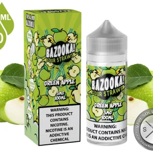 Green Apple BAZOOKA SOUR STRAWS 100ml