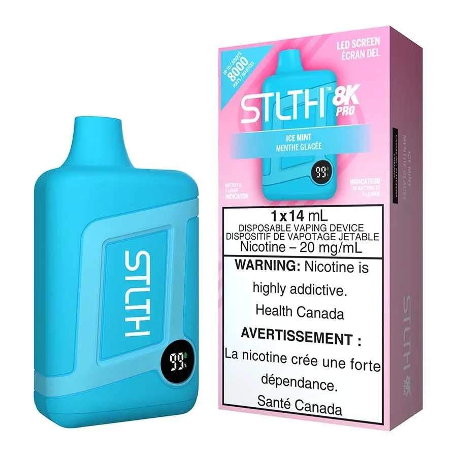 STLTH 8K Pro Disposable Vape Device - Ice Mint