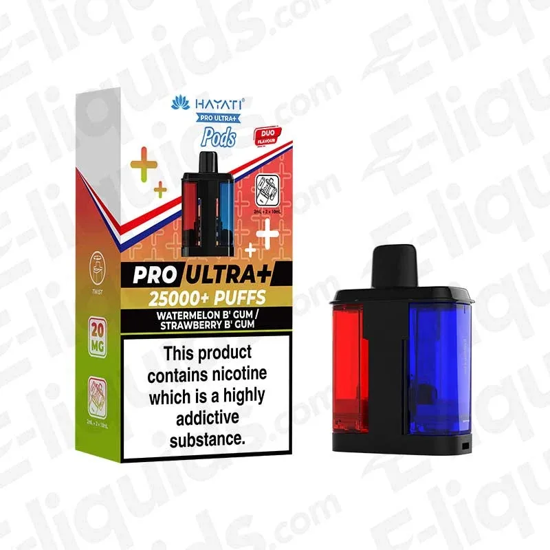 Hayati Pro Ultra+ 25K Watermelon B Gum / Strawberry B Gum Prefilled Pod
