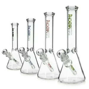 10" Heavy Duty Clear Glass Beaker Water Pipe with Ice Catcher Thinner Neck