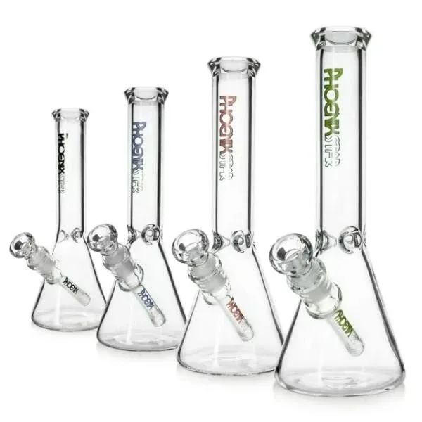 10" Heavy Duty Clear Glass Beaker Water Pipe with Ice Catcher Thinner Neck